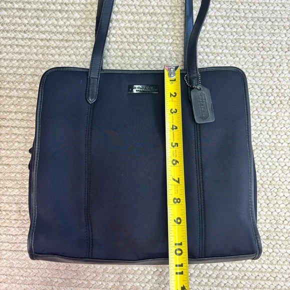 Authentic Coach Black Neoprene Tote Leather Trim Work Laptop Bag Y2K RARE - Picture 13 of 15